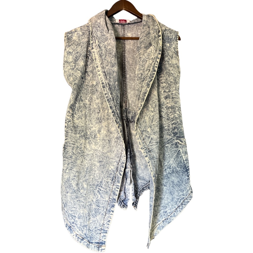 Vibrant M.I.U acid wash sleeveless Jean vest size small made in USA